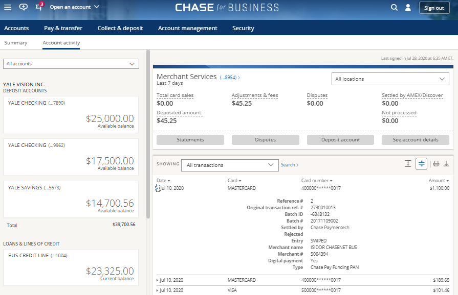 chase dispute charge on wesite