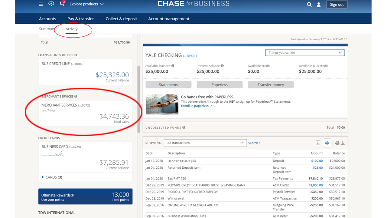 chase online login