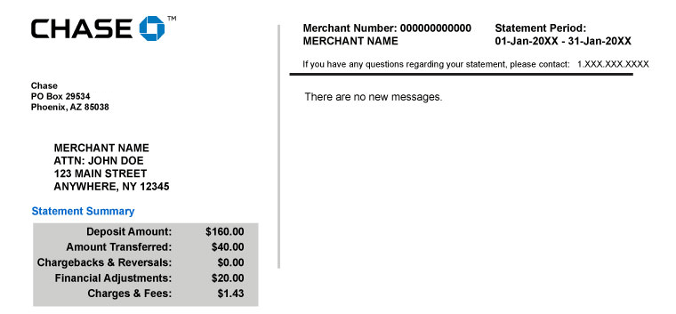 chase bank statement mail